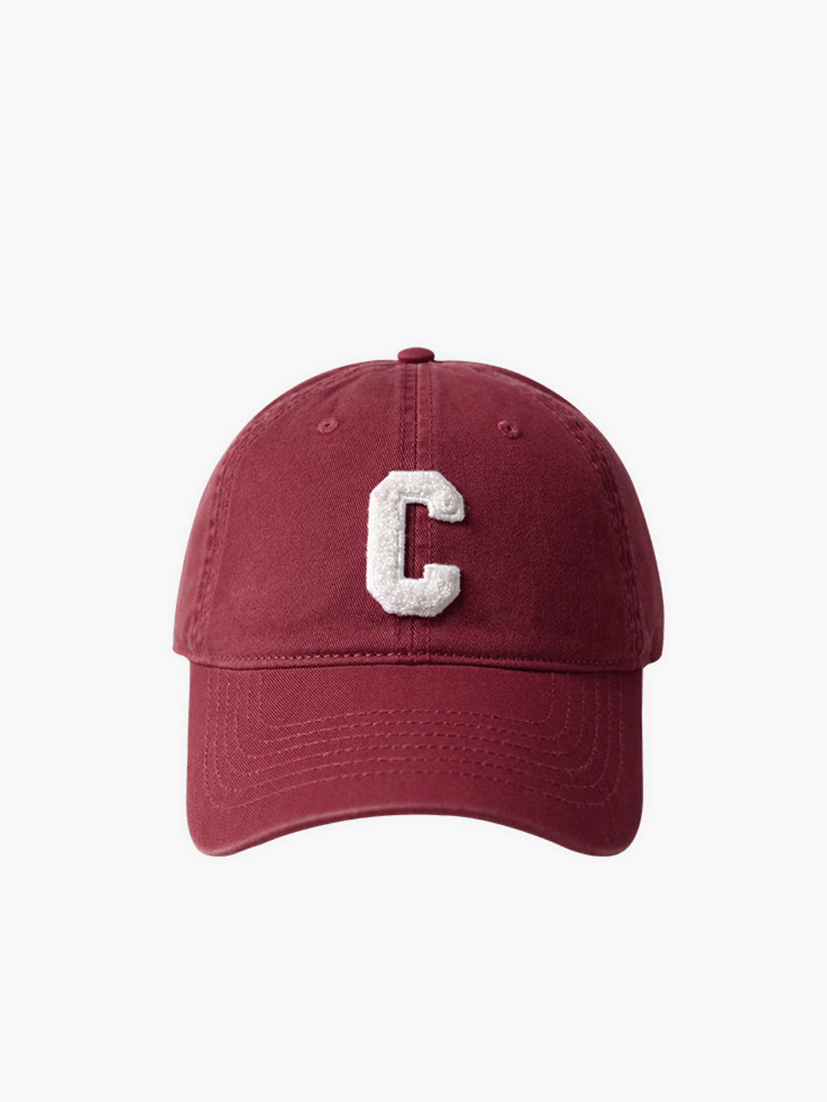 Cotton Letter Soft Cap in Burgundy — Svelte Chic