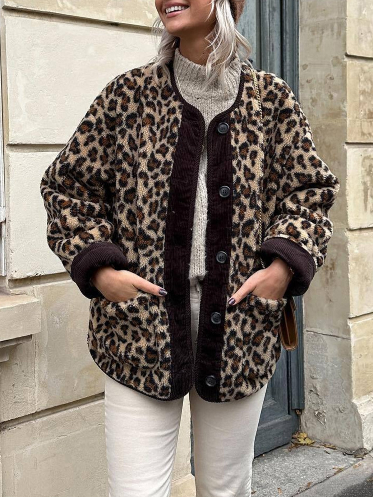 Leopard Print Oversized Winter Coat — Svelte Chic