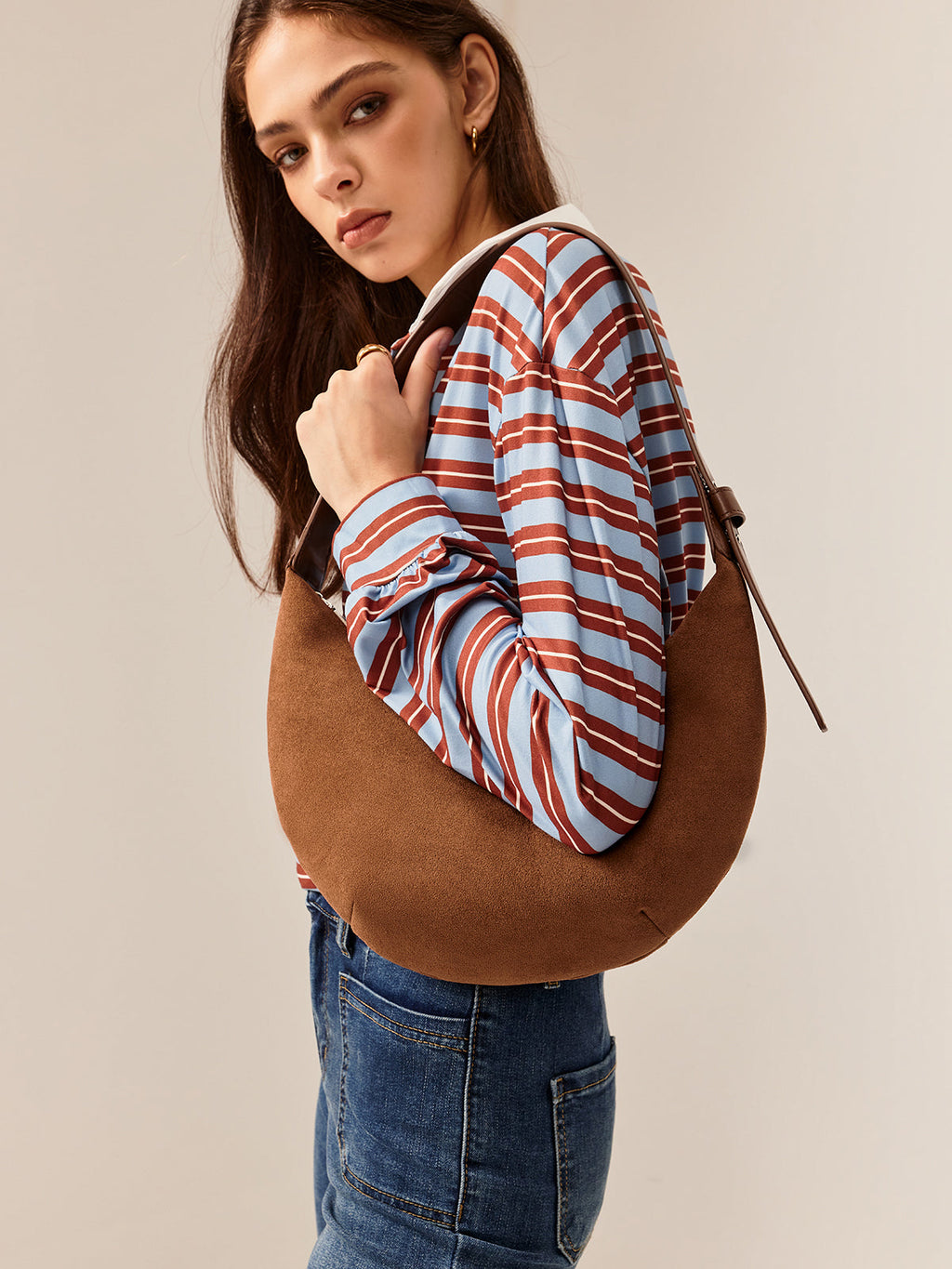 Vintage Soft Buckle Crescent Bag — Svelte Chic