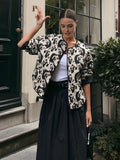 Bohème Crew Neck Winter Coat in Black & White — Svelte Chic
