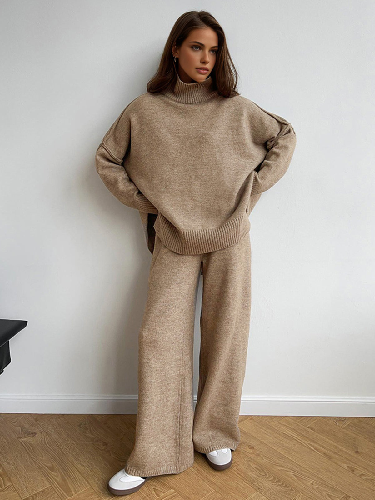 Turtleneck Knit Trouser Set — Svelte Chic