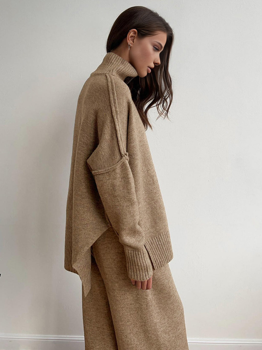 Turtleneck Knit Trouser Set — Svelte Chic