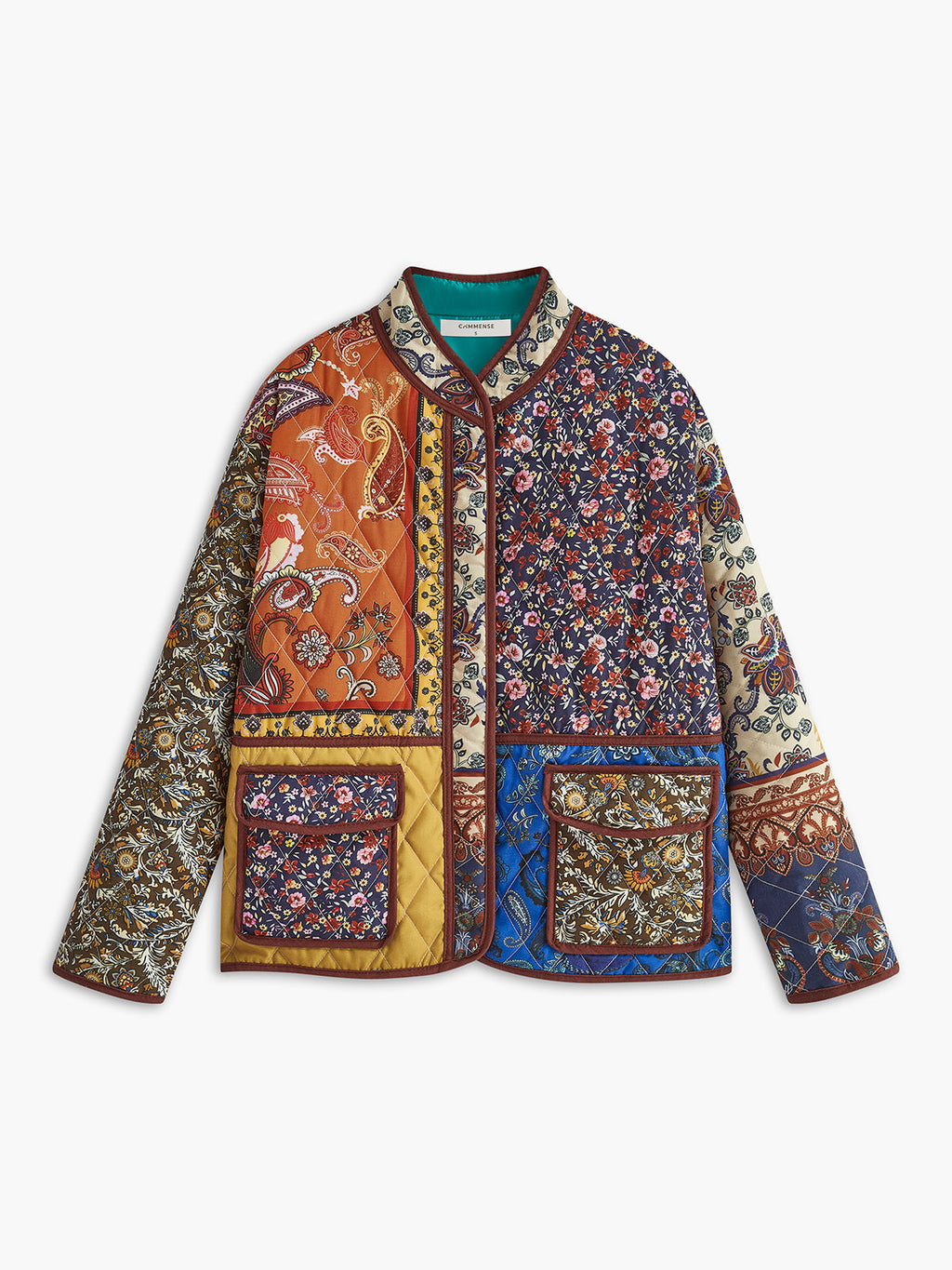 Patchwork Print Oversized Jacket in Multicolor — Svelte Chic