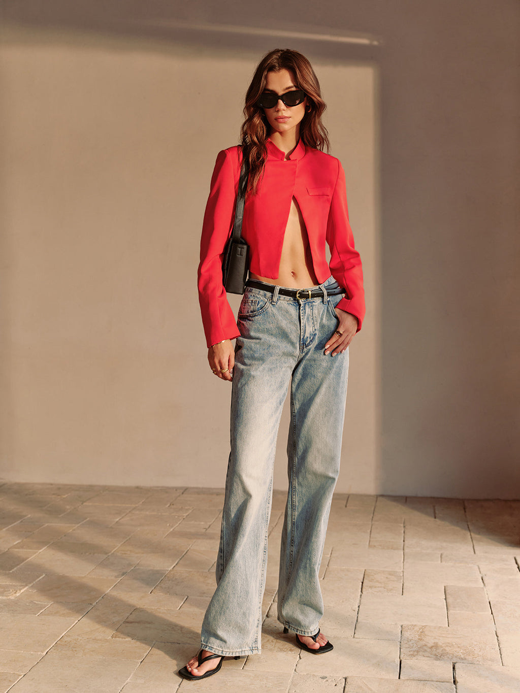 Split Asymmetric Cropped Blazer — Svelte Chic