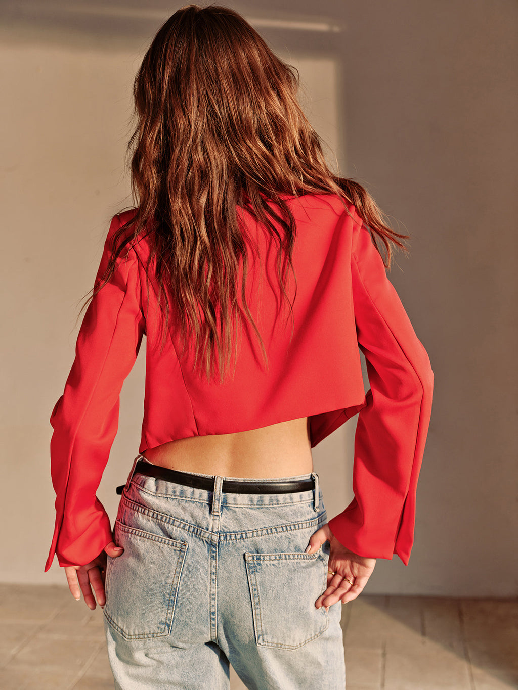 Split Asymmetric Cropped Blazer — Svelte Chic
