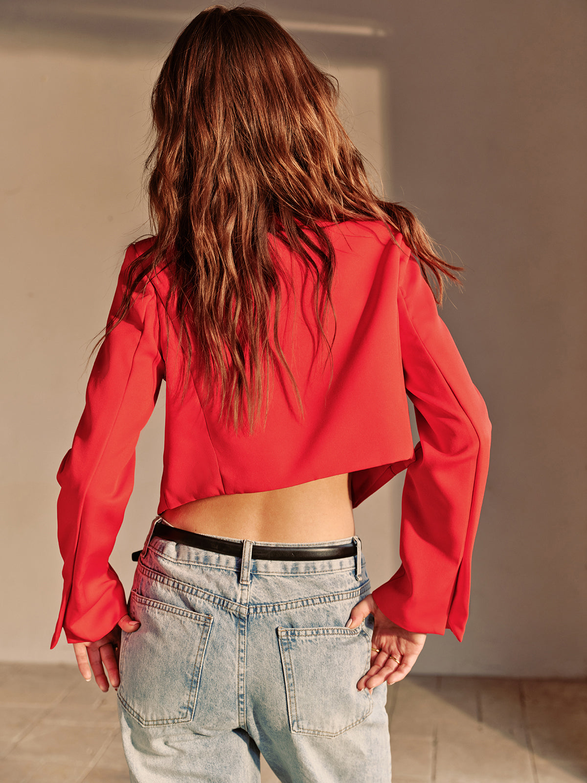 Split Asymmetric Cropped Blazer — Svelte Chic