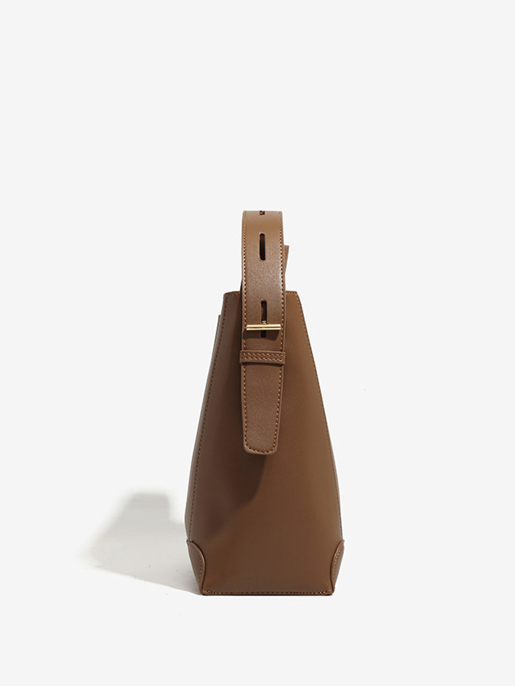 Soft Buckle Piped Bucket Bag — Svelte Chic