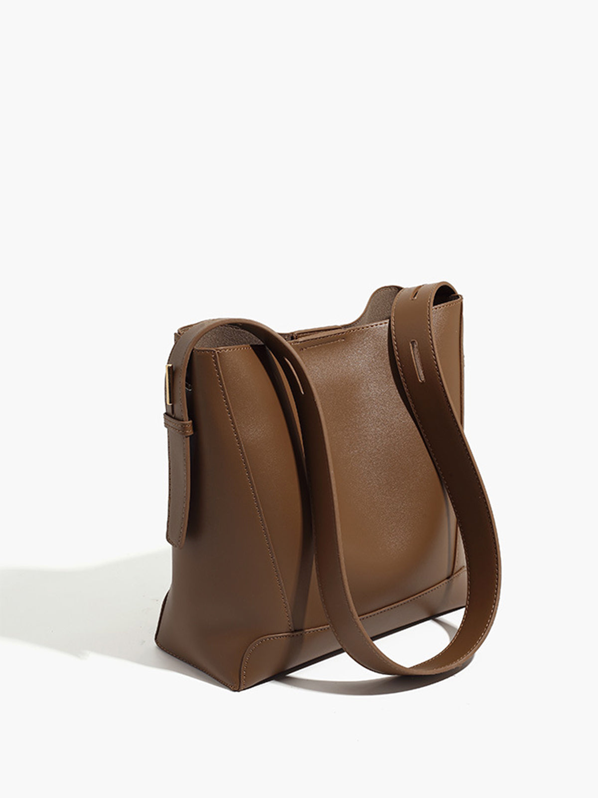 Soft Buckle Piped Bucket Bag — Svelte Chic