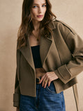 Belted Warm Jacket in Poplar — Svelte Chic