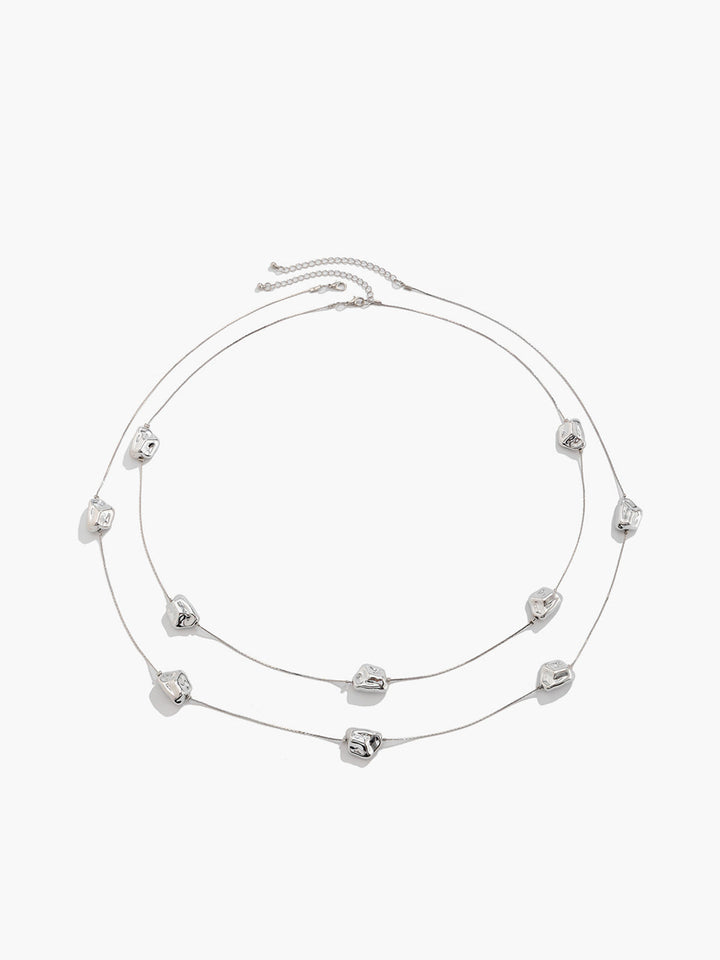 Çift Katmanlı Düzensiz Taşlar Kolye