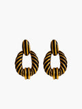 Vintage Croissant Twist Hoop Earrings in Black — Svelte Chic
