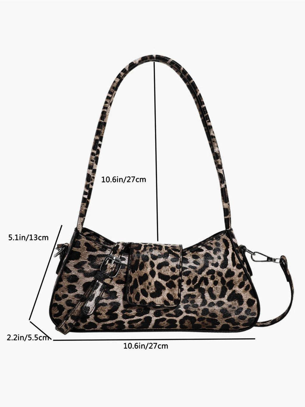 Leopard Print Buckle Flap Underarm Bag — Svelte Chic