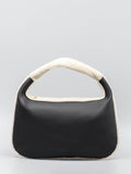 Two-Tone Fleece Zip Underarm Bag in Black — Svelte Chic