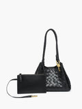 Woven Bucket Bag with Gold Detail in Black — Svelte Chic