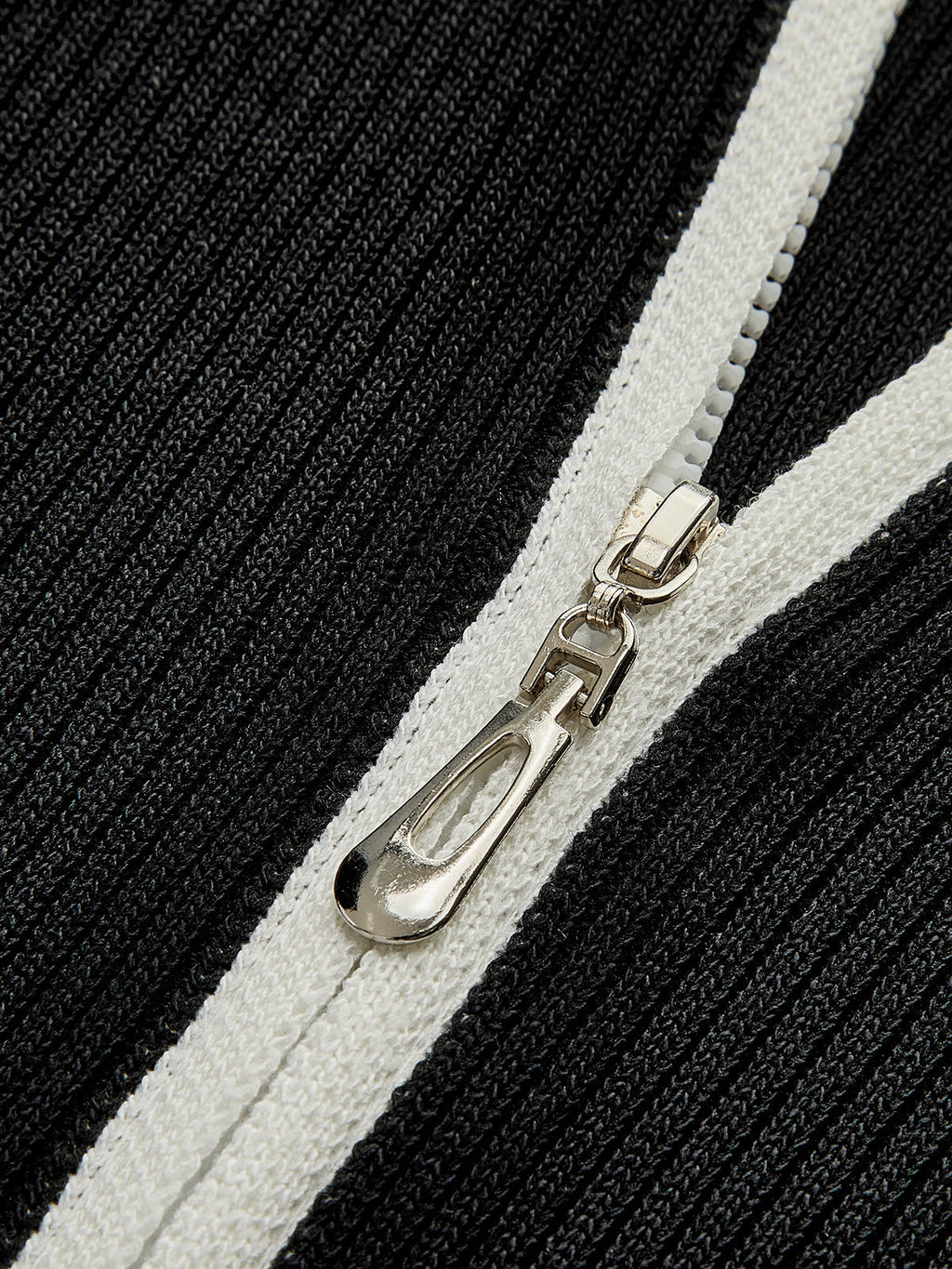 Contrast Trim Double Zip Knit Top — Svelte Chic