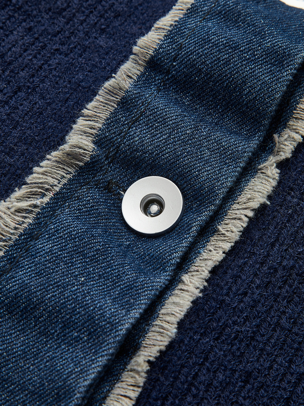 Panel Collar Button Knit Top — Svelte Chic