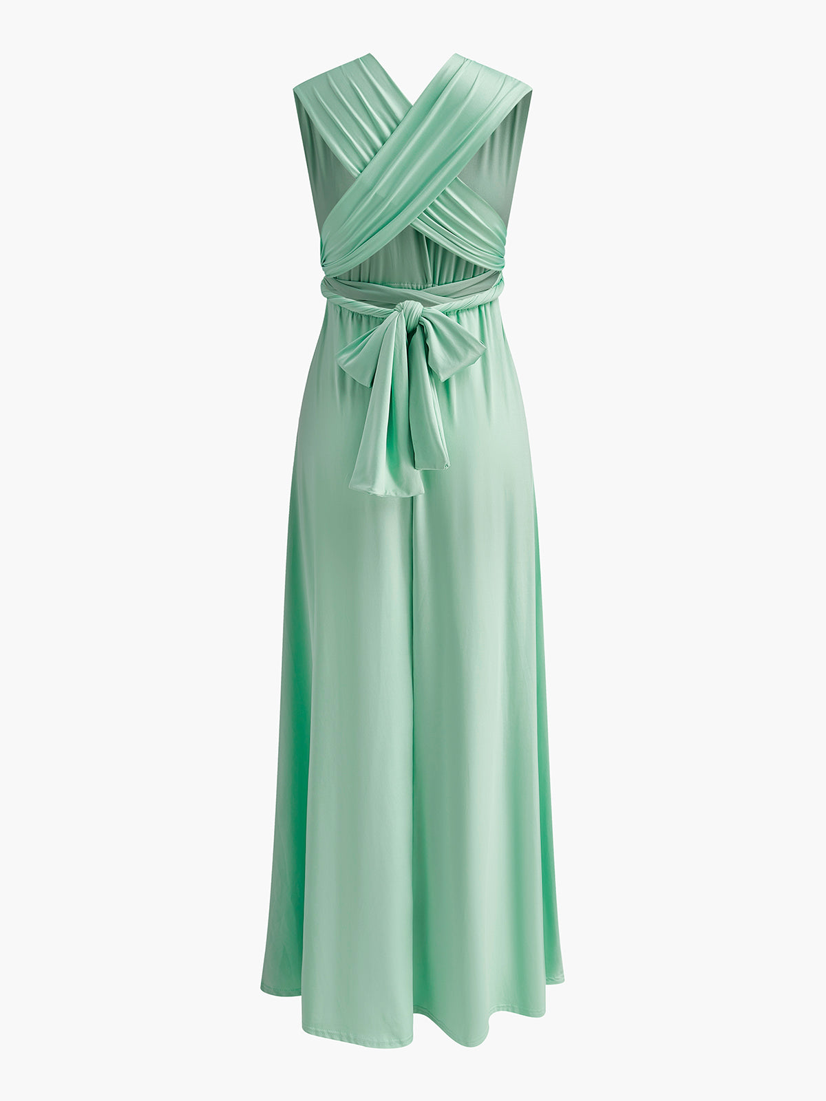 Cross Back Belted Pleated Maxi Dress — Svelte Chic
