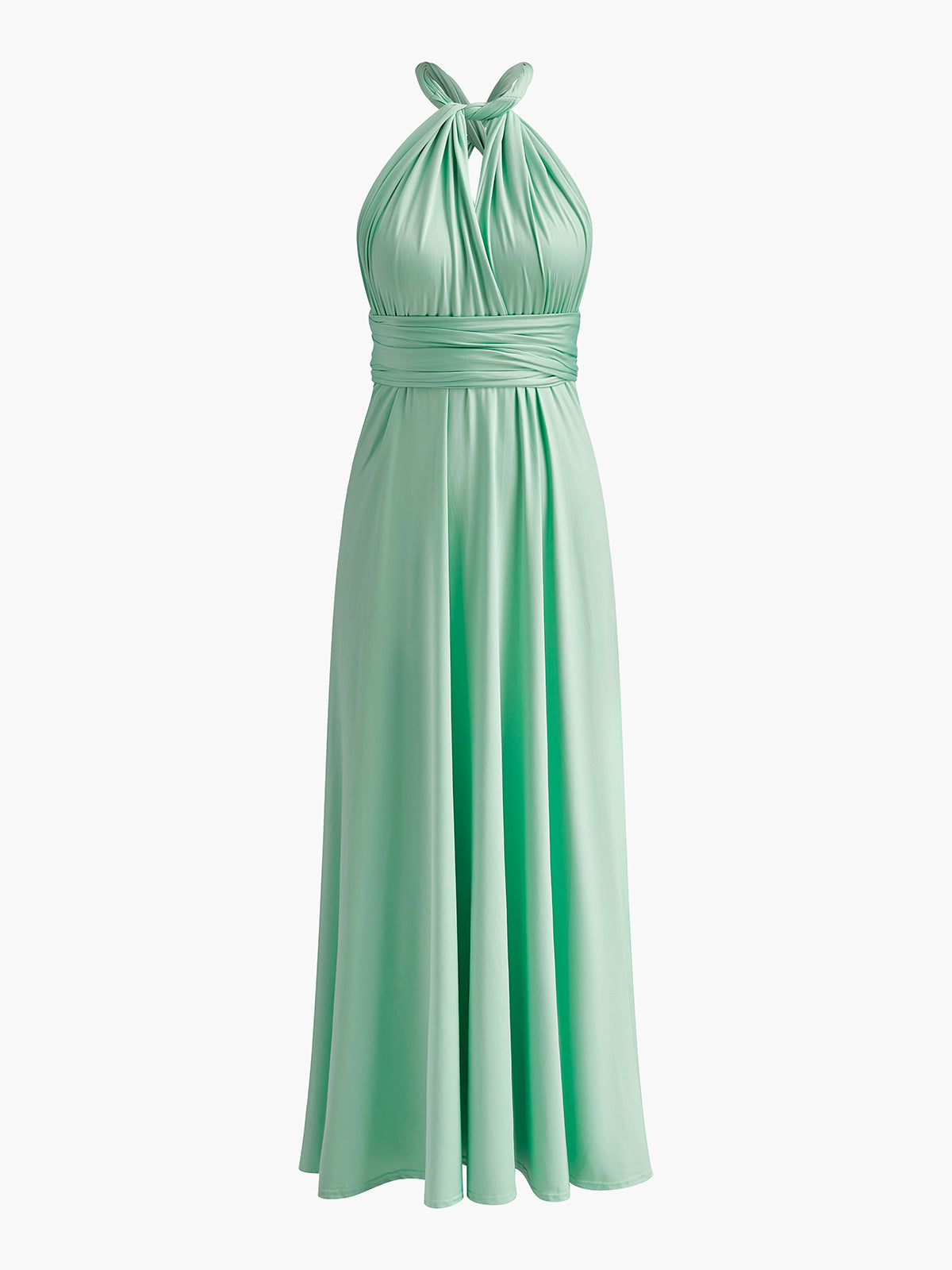 Cross Back Belted Pleated Maxi Dress — Svelte Chic