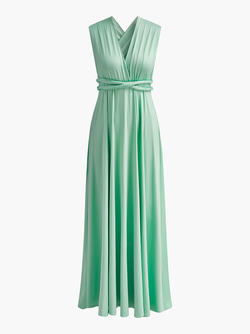 Cross Back Belted Pleated Maxi Dress — Svelte Chic