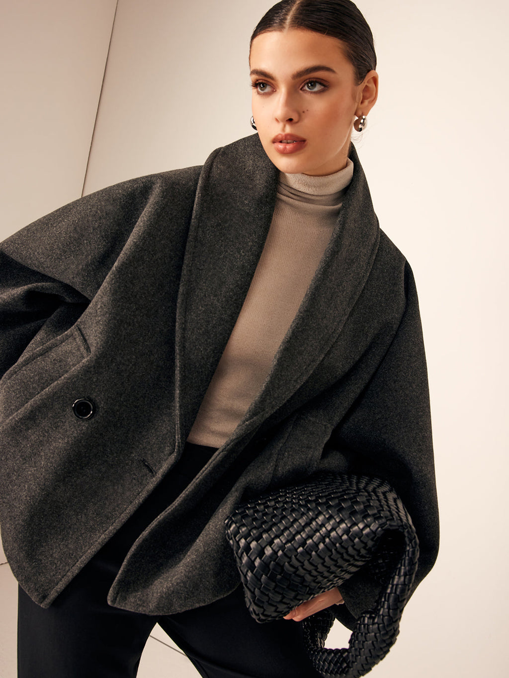 Tweed Pocket Loose Coat — Svelte Chic