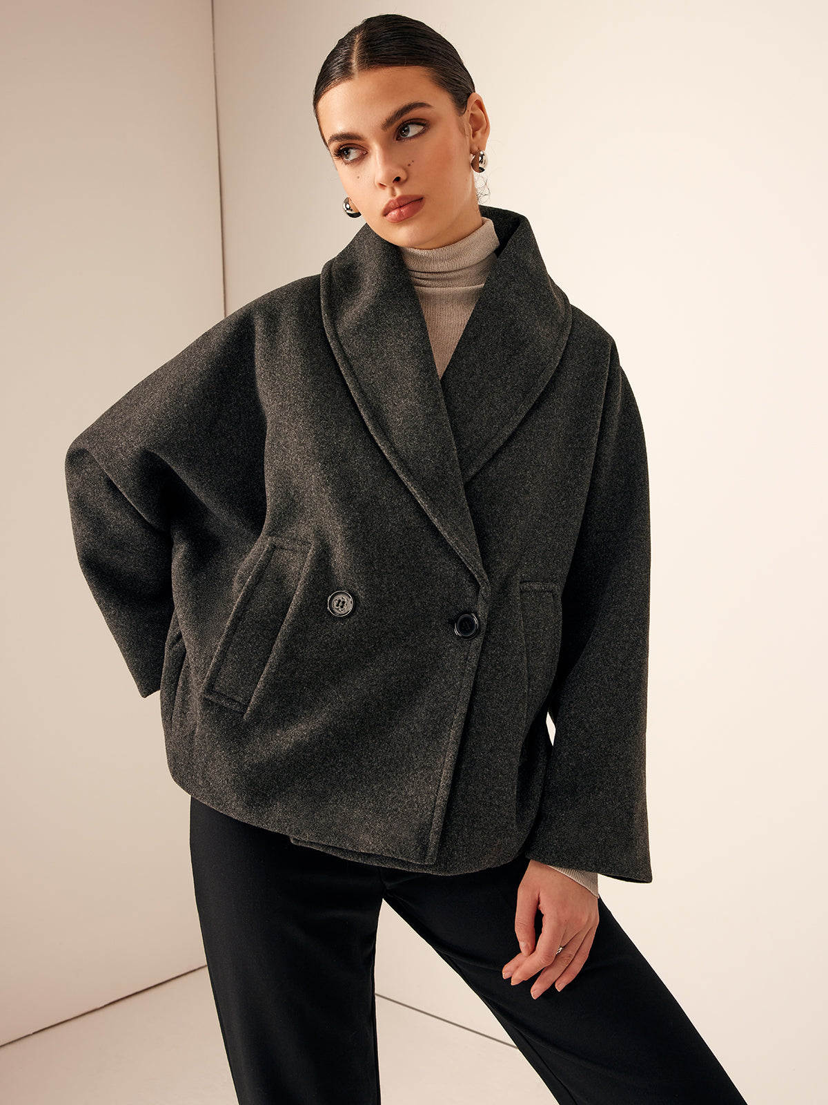 Tweed Pocket Loose Coat — Svelte Chic