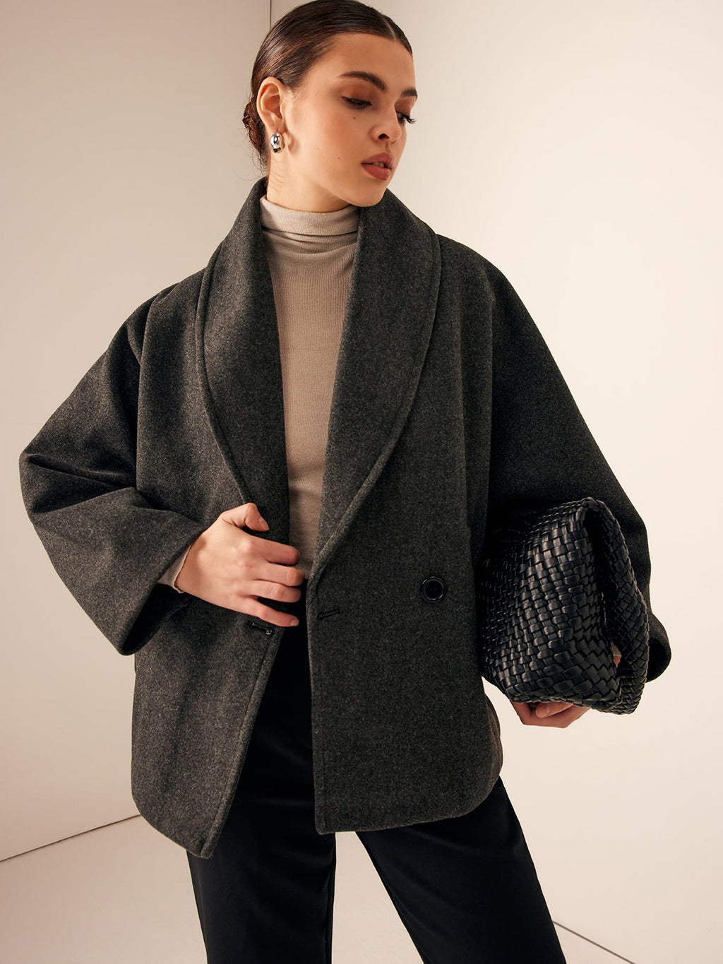 Tweed Pocket Loose Coat — Svelte Chic