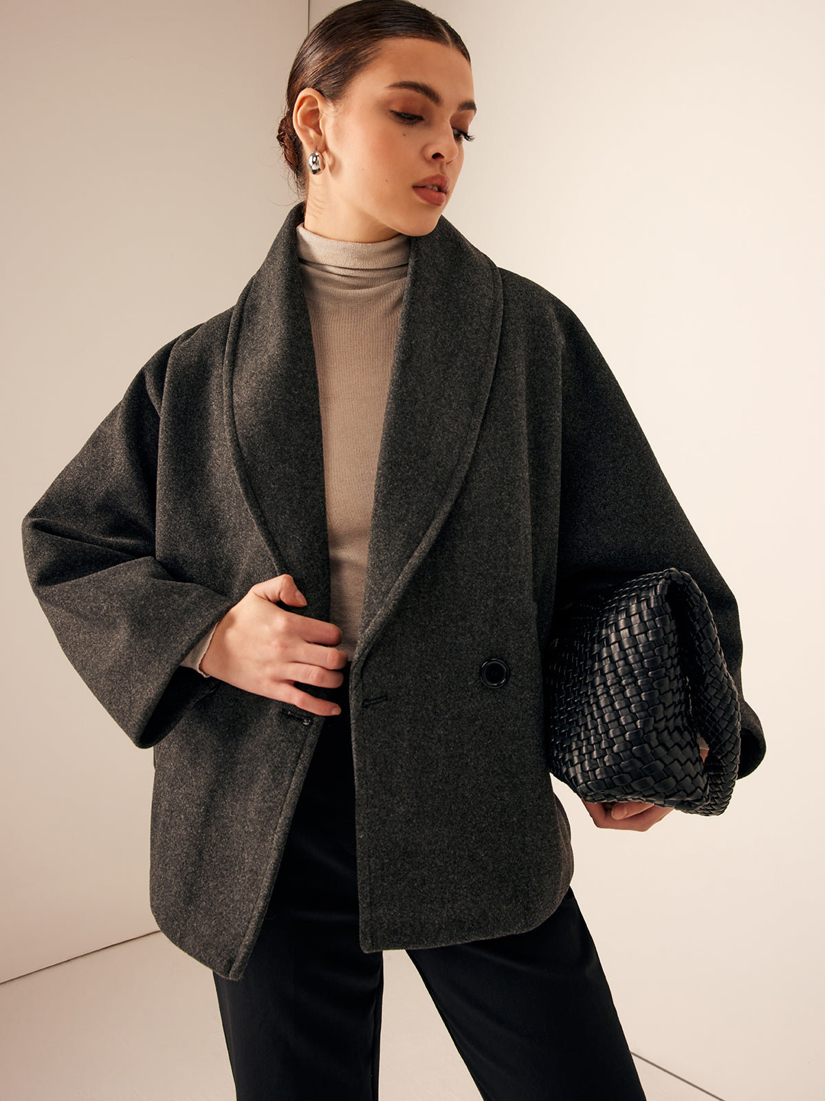 Tweed Pocket Loose Coat — Svelte Chic