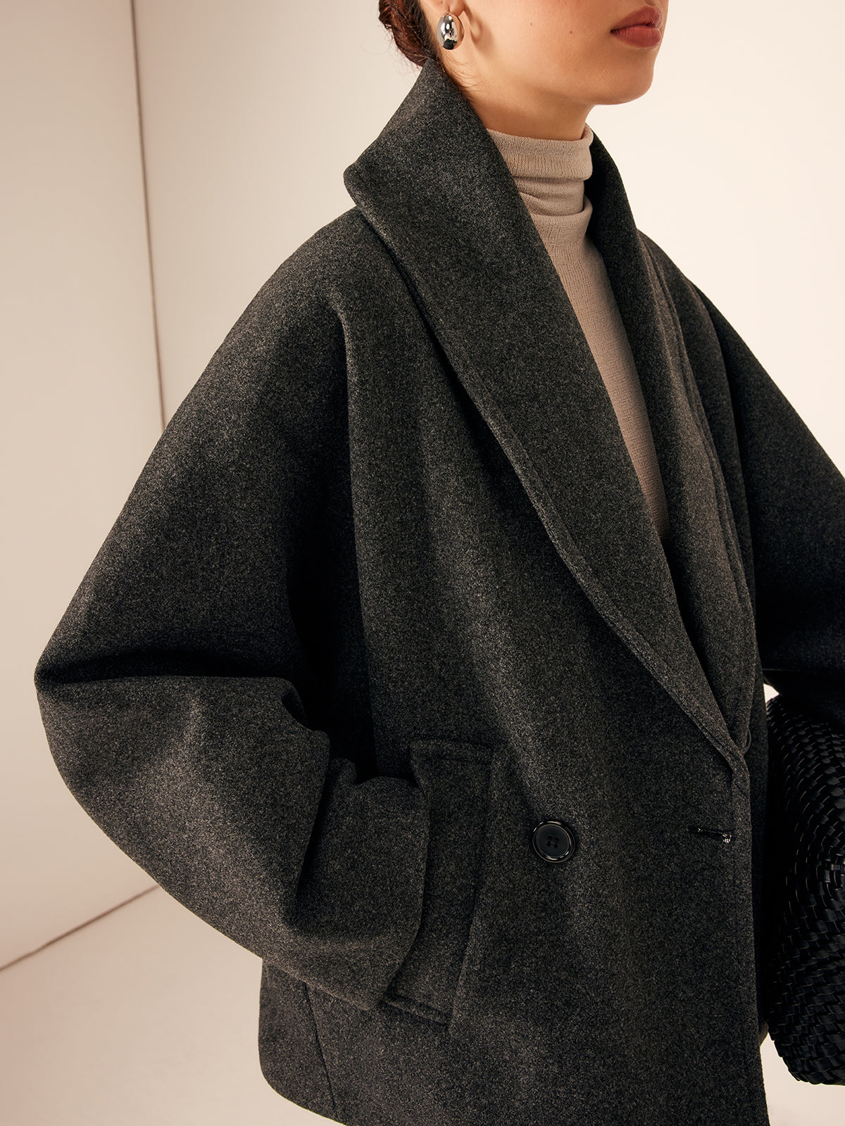 Tweed Pocket Loose Coat — Svelte Chic