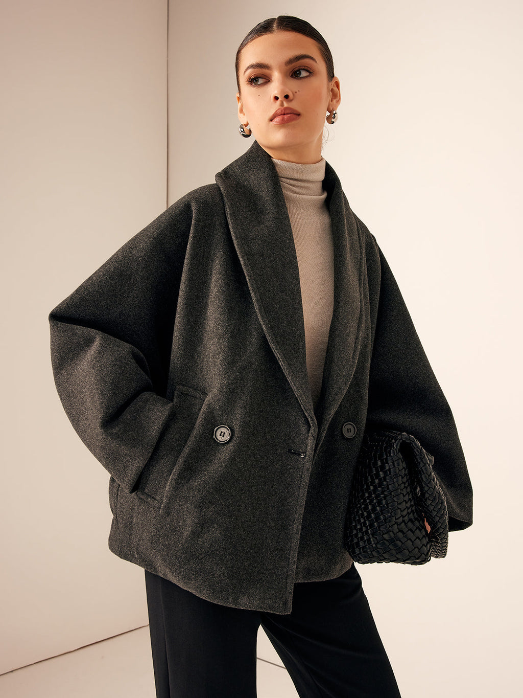 Tweed Pocket Loose Coat — Svelte Chic