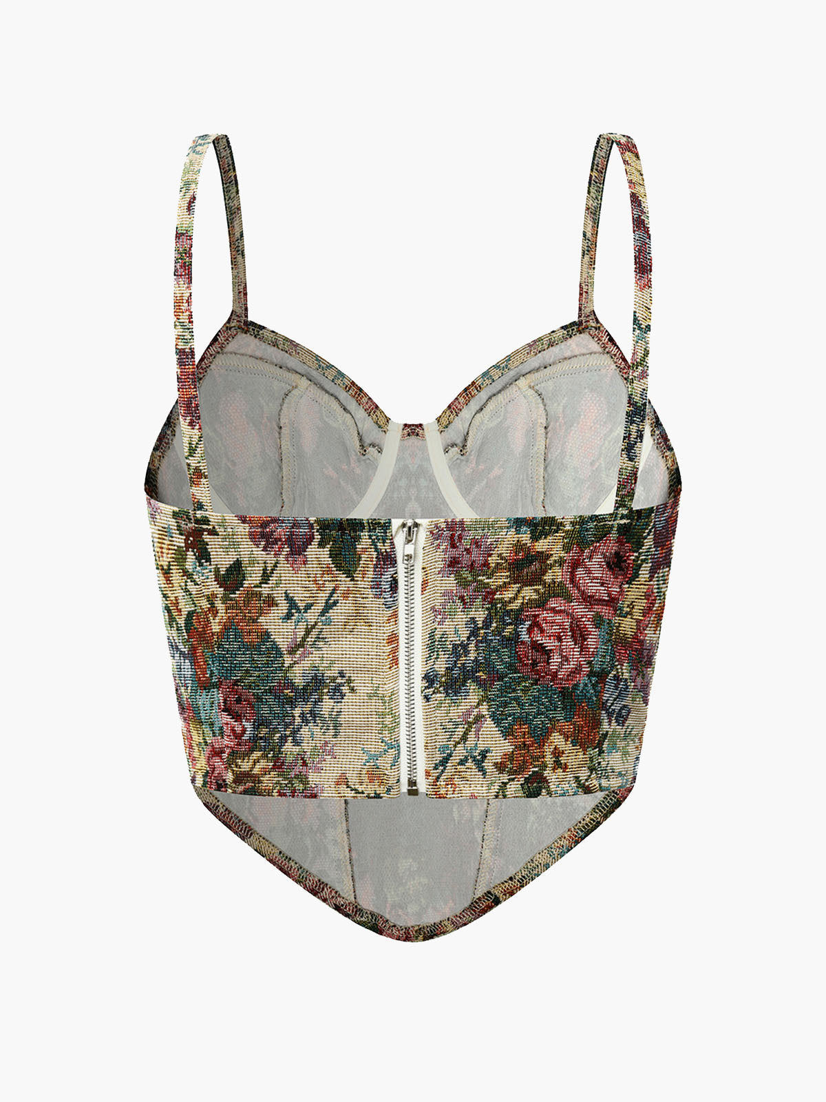 Retro Floral Print Corset — Svelte Chic