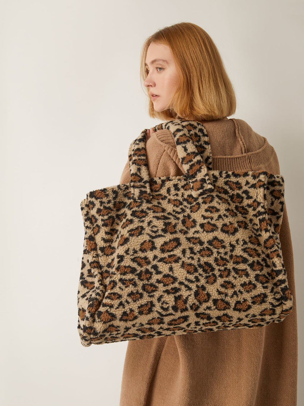 Leopard Print Fuzzy Shoulder Bag — Svelte Chic