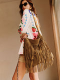 Bohème Buckle Cord Strap Bag in Brown — Svelte Chic