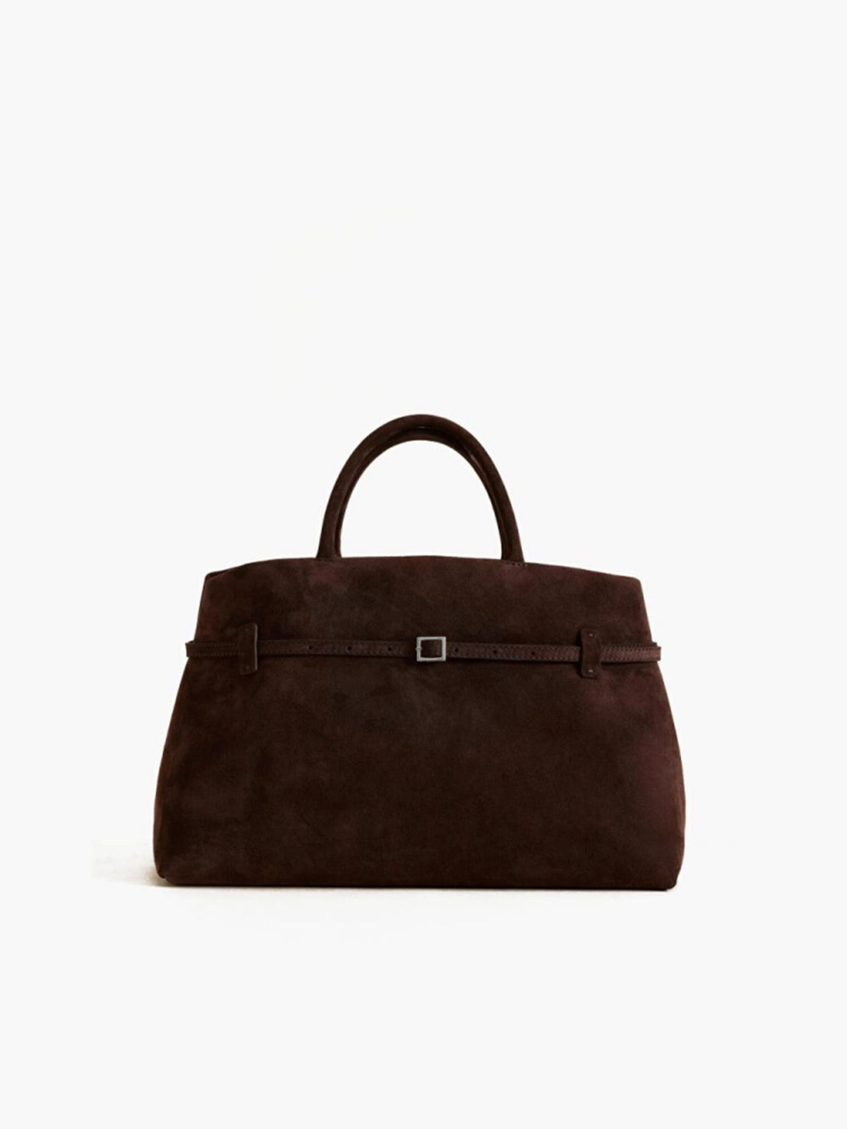 Vintage Buckle Top Handle Bag in Dark Brown — Svelte Chic