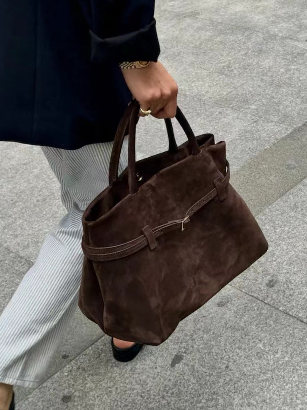 Vintage Buckle Top Handle Bag — Svelte Chic