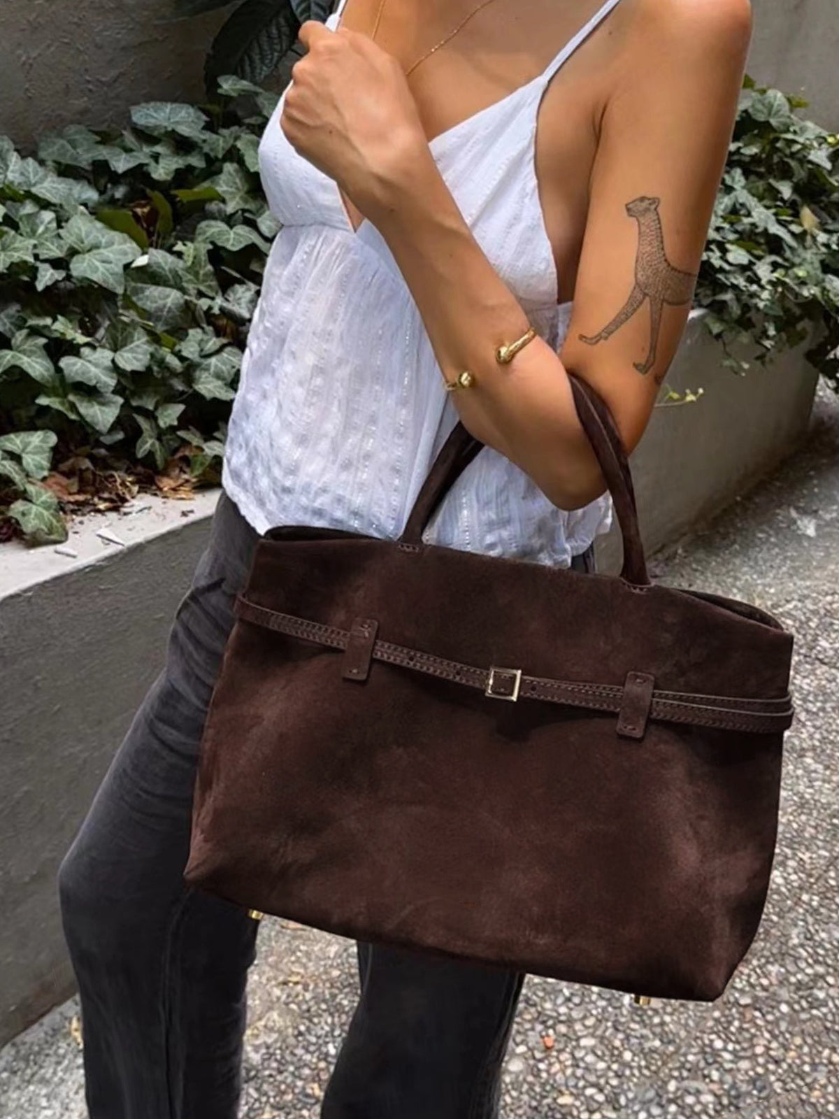 Vintage Buckle Top Handle Bag — Svelte Chic