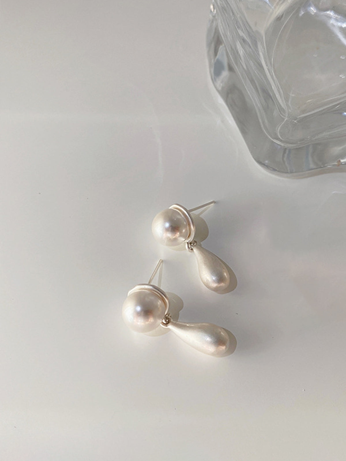 Pearl Water Drop Charm Earrings — Svelte Chic