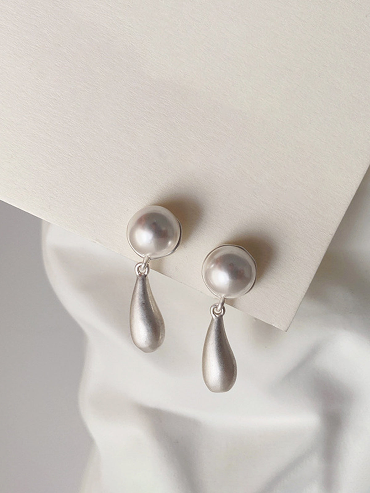 Pearl Water Drop Charm Earrings — Svelte Chic