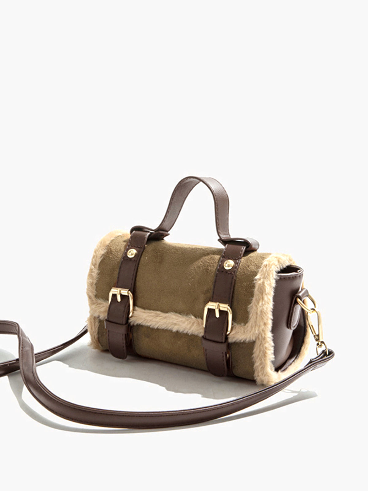 Plush Buckle Flap Crossbody Bag — Svelte Chic