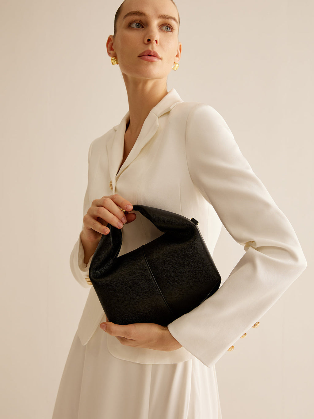 Metal Detail Round Handle Bag — Svelte Chic