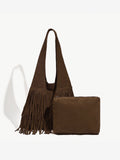 Bohème Tassel Hobo Bag in Dark Brown — Svelte Chic
