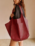 Oversized Compartment Bag in Red — Svelte Chic