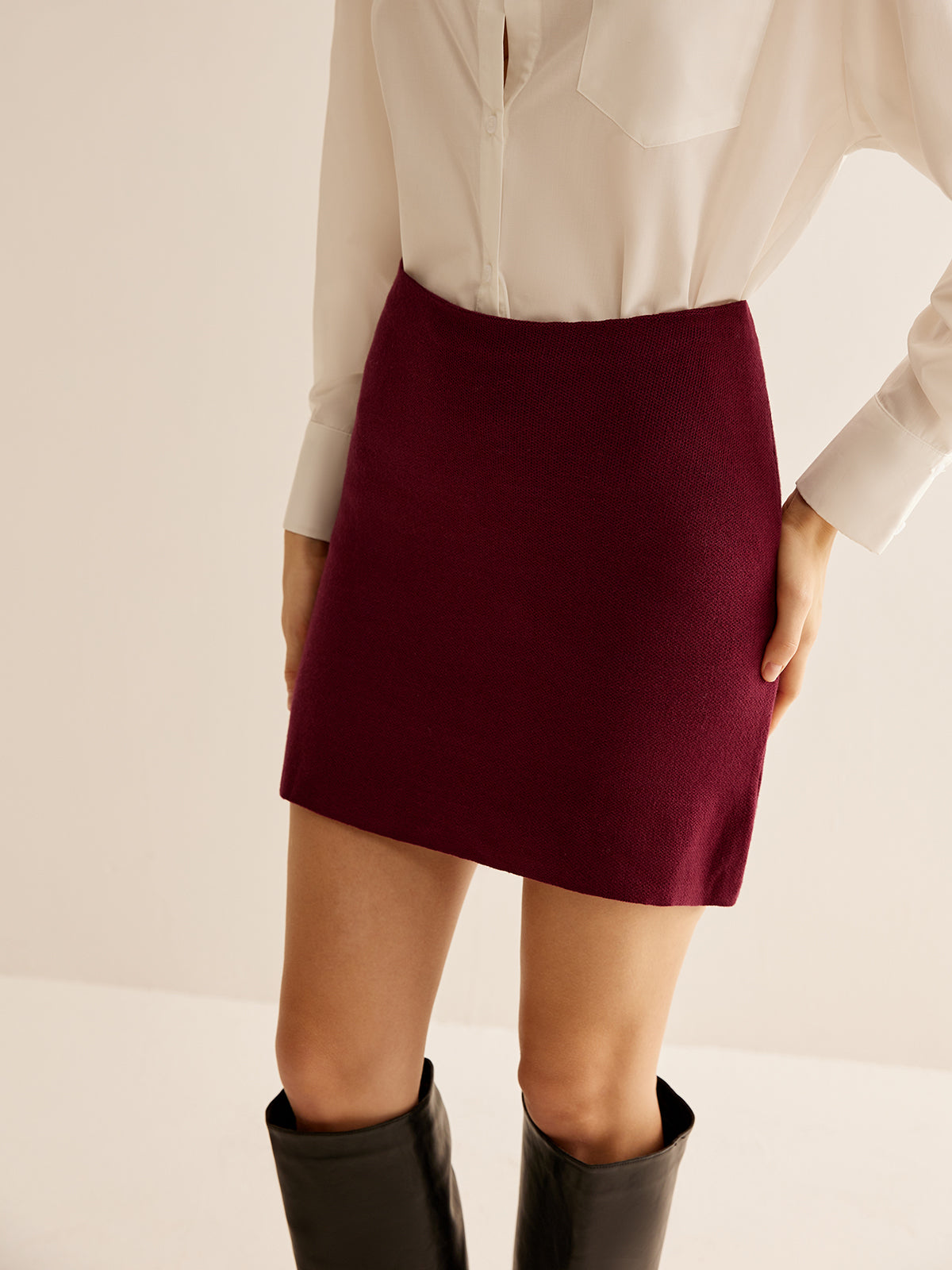 Minimalist Knit Mini Skirt — Svelte Chic