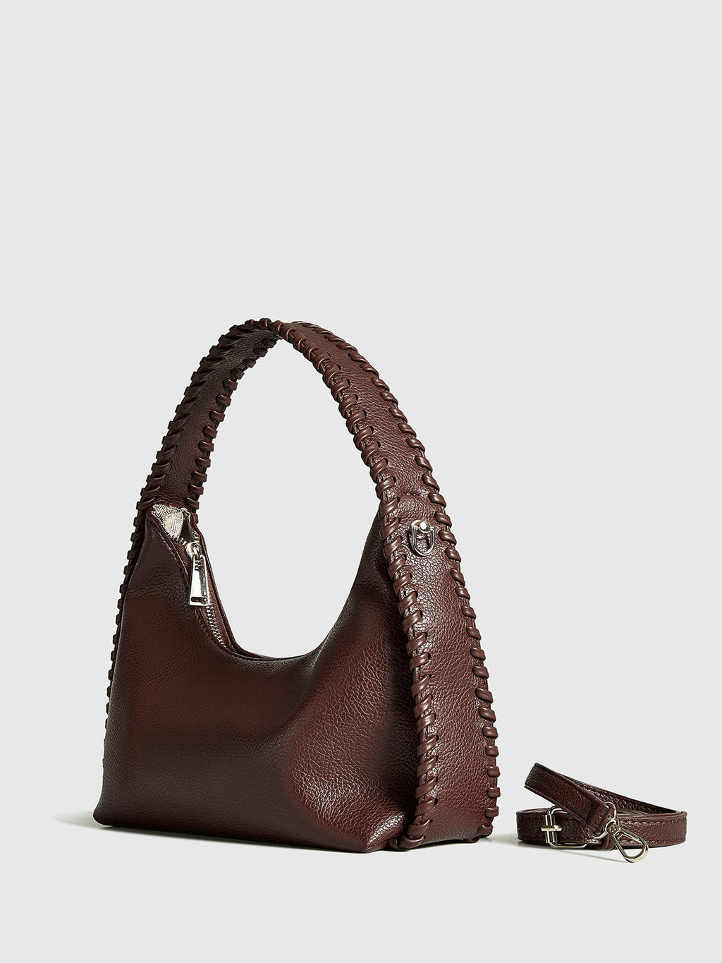 Woven Zip Tote Bag in Brown — Svelte Chic