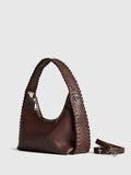 Woven Zip Tote Bag in Brown — Svelte Chic