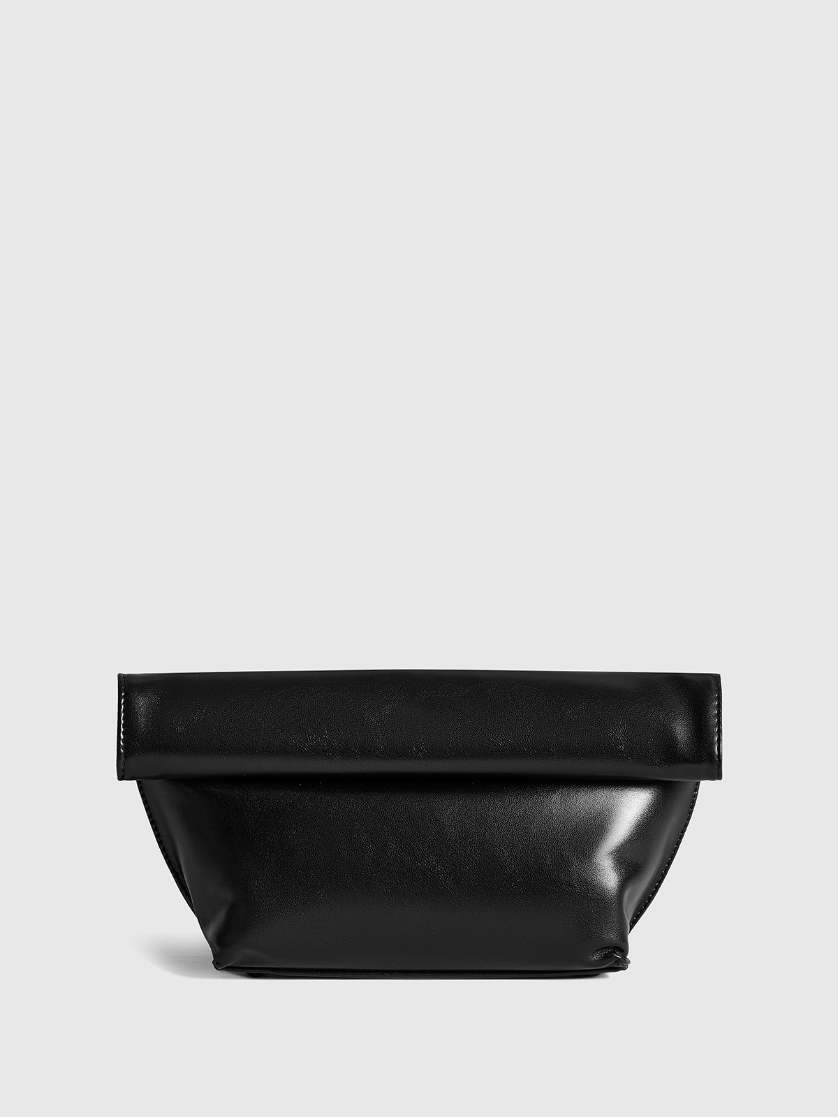 Rolled Edge Envelope Clutch Bag in Black — Svelte Chic