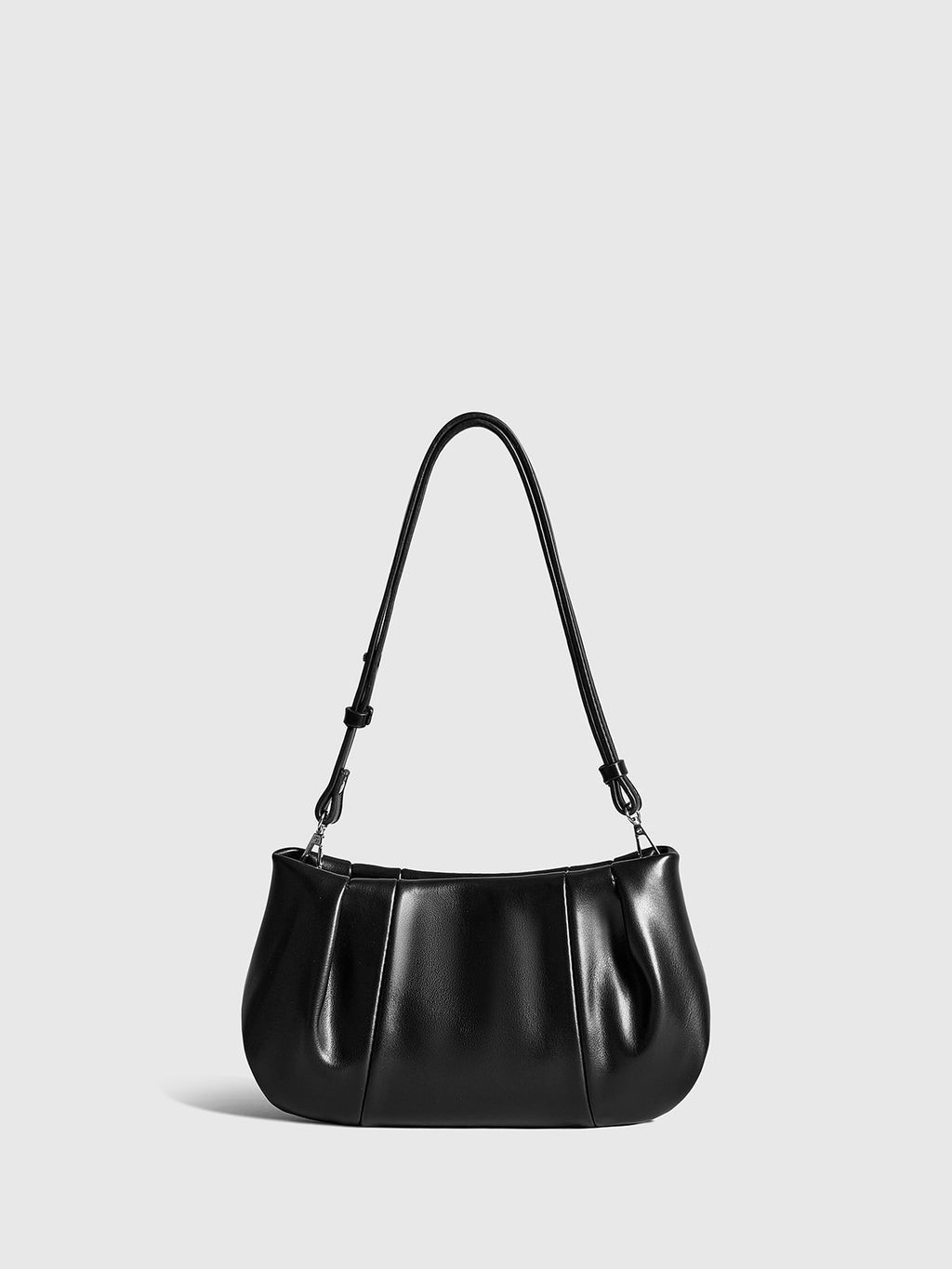 Pleated Cloud Shoulder Bag in Black — Svelte Chic
