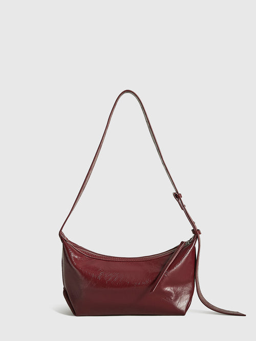 Adjustable Strap Zip Bag in Burgundy — Svelte Chic