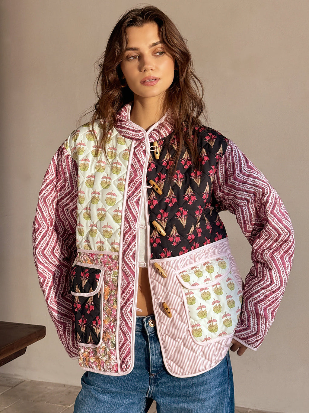 Bohème Floral Winter Coat in Multicolor — Svelte Chic
