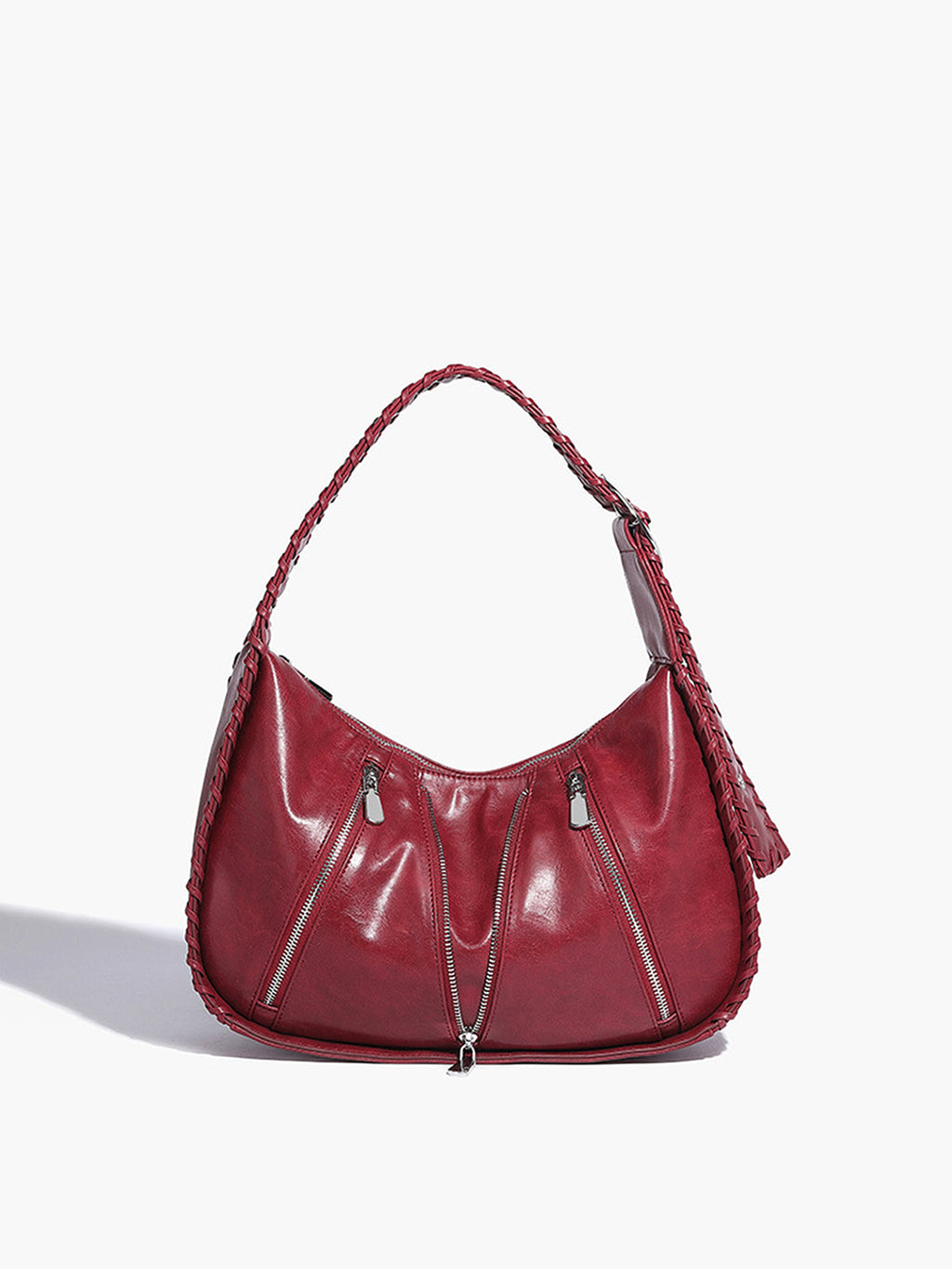 Soft Buckle Zip Underarm Bag in Red — Svelte Chic