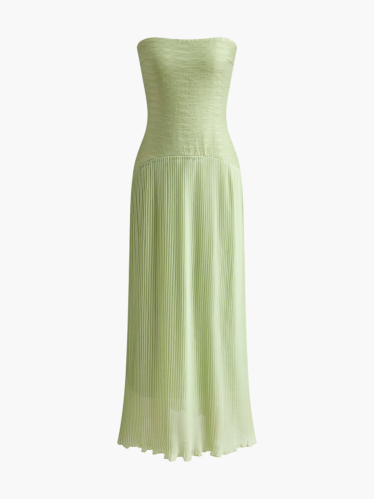 Pleated Zip Midi Dress in Green — Svelte Chic